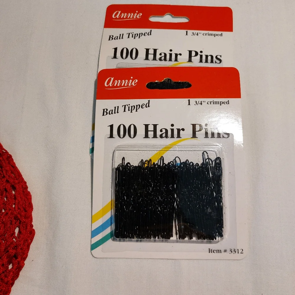 Red Crochet Hair Net Snood And 200 Hairpins New